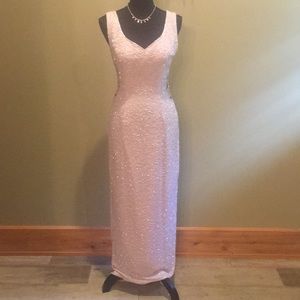 100% silk, fully beaded gown.